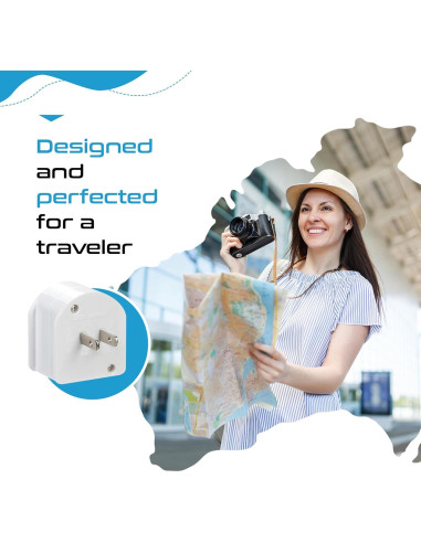 Adaptador de Enchufe Ceptics Sudáfrica a EE. UU. y Australia - Tipo M a A/I