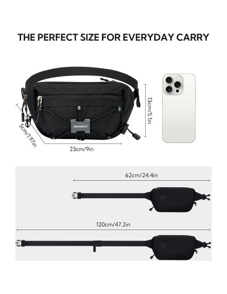 Mochila de Cadera WATERFLY 1.5L Antirrobo Impermeable