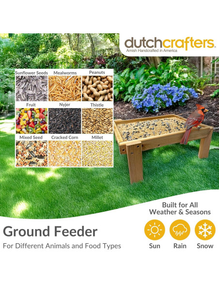 Bandeja de Alimentación para Aves DutchCrafters de Cedro 43x38 cm