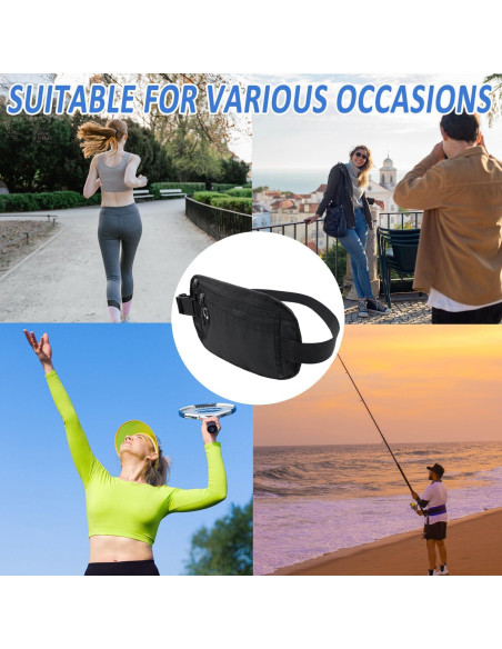 Cinturón de Dinero HOPSOOKEN Negro con Bloqueo RFID