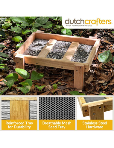 Bandeja de Alimentación para Aves DutchCrafters de Cedro 43x38 cm