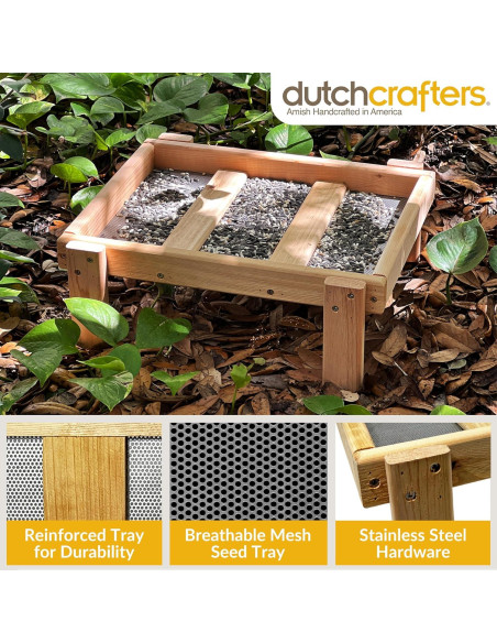 Bandeja de Alimentación para Aves DutchCrafters de Cedro 43x38 cm