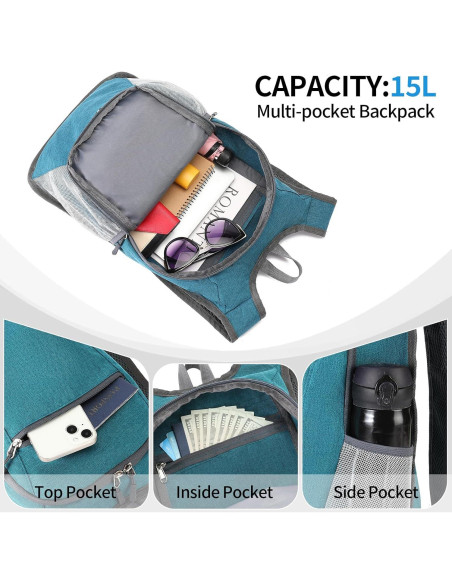 Mochila Plegable Impermeable ZAYOKO 20L para Senderismo