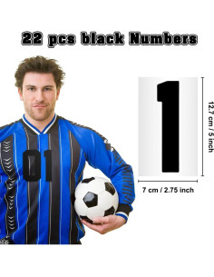 Números de Planchar Negros 22 Piezas 12.7 cm para Camisetas 2