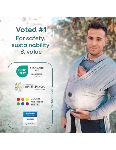 Fular Portabebés Koala Babycare Gris - Talla Única hasta 9kg