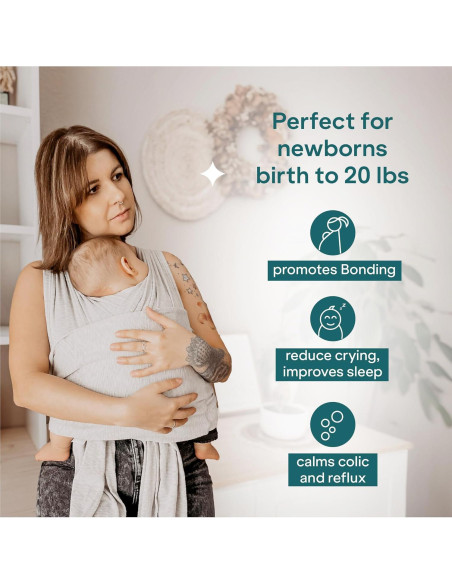 Fular Portabebés Koala Babycare Gris - Talla Única hasta 9kg