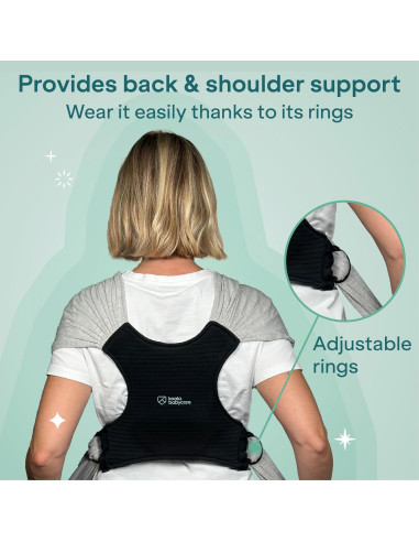 Fular Portabebés Koala Babycare Gris - Talla Única hasta 9kg