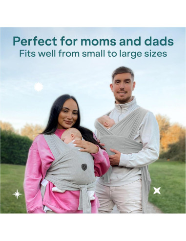 Fular Portabebés Koala Babycare Gris - Talla Única hasta 9kg