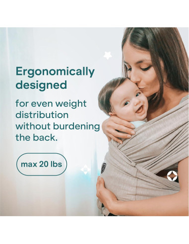 Fular Portabebés Koala Babycare Gris - Talla Única hasta 9kg