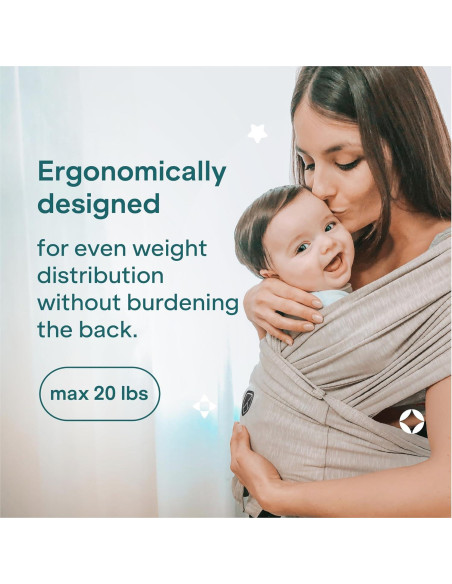 Fular Portabebés Koala Babycare Gris - Talla Única hasta 9kg