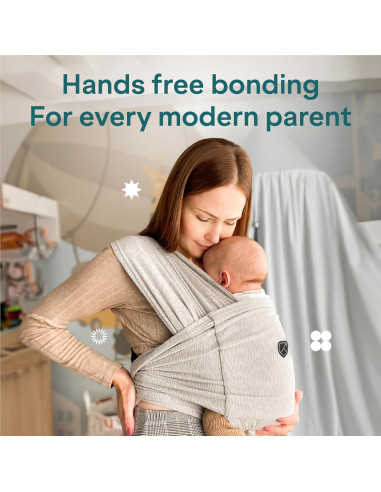 Fular Portabebés Koala Babycare Gris - Talla Única hasta 9kg