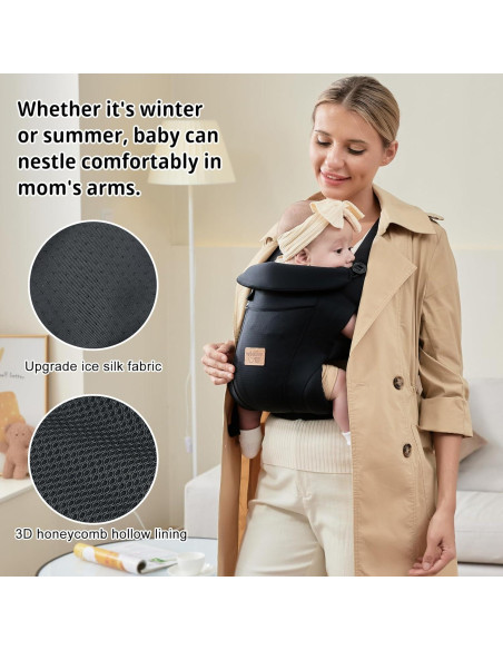 Portabebés Ergonómico Vrbabies Mejorado Negro con Cinturón