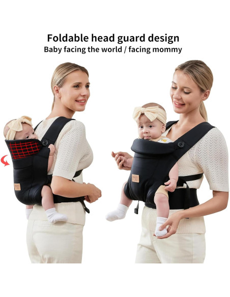 Portabebés Ergonómico Vrbabies Mejorado Negro con Cinturón