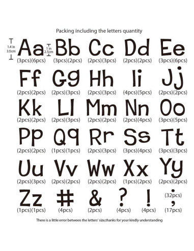 Letra de Felpa Magfok para Transferencia de Tela 4 Hojas Oro