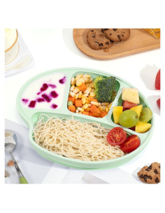 Plato de Succión para Bebés Li & Zhao Verde 23.8x18.9 cm