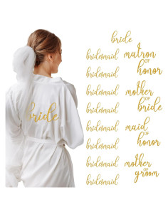 Juego de 13 Calcomanías de Vinilo Spakon para Bodas en Oro