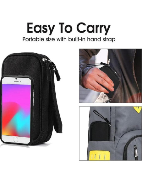 Bolsa Organizadora Electrónica Yiasangly Negra Impermeable 19x11x6cm