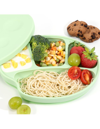 Plato de Succión para Bebés Li & Zhao Verde 23.8x18.9 cm