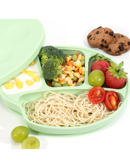 Plato de Succión para Bebés Li & Zhao Verde 23.8x18.9 cm
