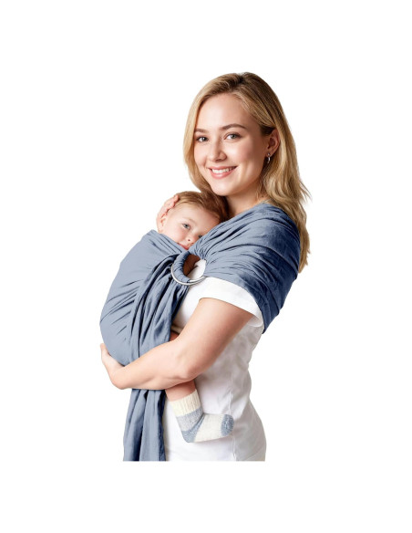 Fular de Anillo para Bebé Azul 3-15.9 kg Algodón