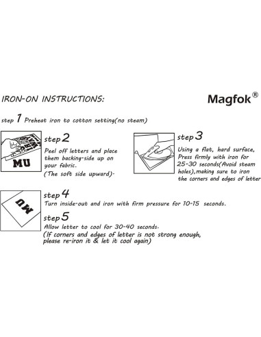 Letra de Felpa Magfok para Transferencia de Tela 4 Hojas Oro