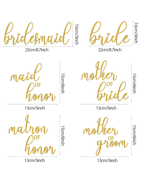 Juego de 13 Calcomanías de Vinilo Spakon para Bodas en Oro