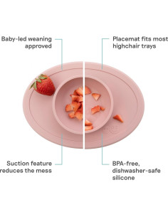 Tazón Pequeño ezpz Sonrosado - Silicona Apta para Bebés 2