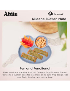 Plato de Silicona Abiie Octopod Frog Rosa Lavanda 3 Compartimentos 2
