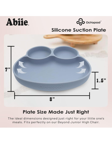 Plato de Silicona Abiie Octopod Frog Rosa Lavanda 3 Compartimentos