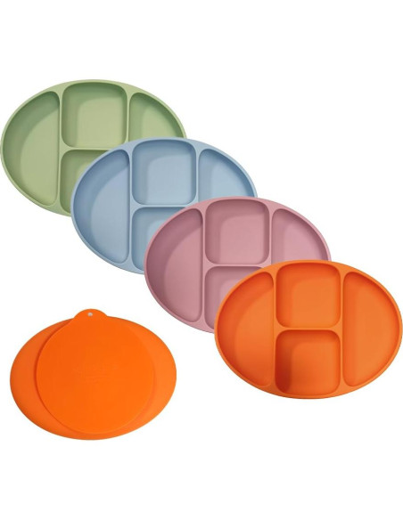 Plato de Silicona para Bebé CHICMORE Azul Apto Microondas