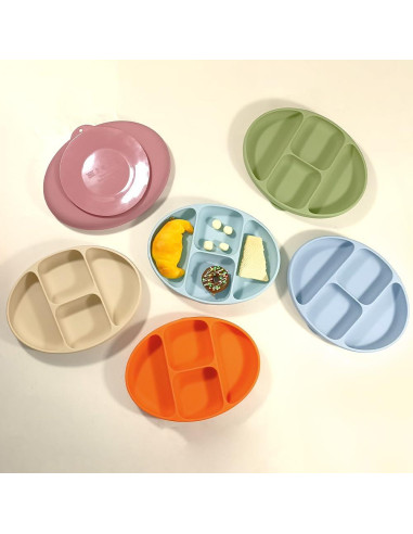 Plato de Silicona para Bebé CHICMORE Azul Apto Microondas