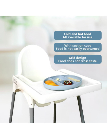 Plato de Silicona para Bebé CHICMORE Azul Apto Microondas