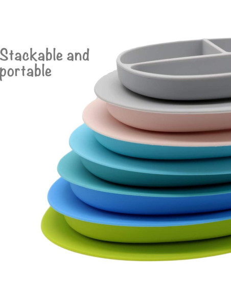 Plato de Succión de Silicona Kcuina Rosa para Bebés 1 Cuenta