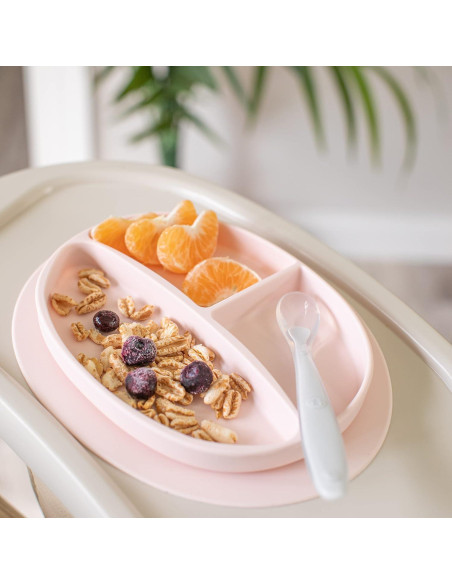 Plato de Succión de Silicona Kcuina Rosa para Bebés 1 Cuenta