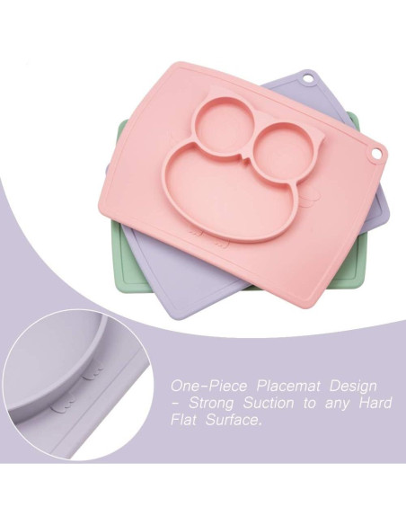 Plato para Niños Qshare de Silicona 28x20 cm Sin BPA