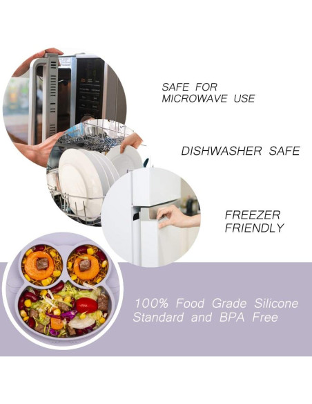 Plato para Niños Qshare de Silicona 28x20 cm Sin BPA