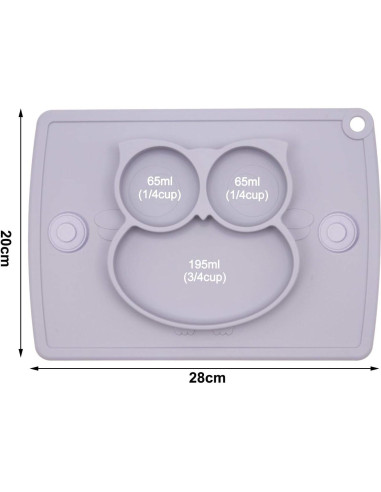 Plato para Niños Qshare de Silicona 28x20 cm Sin BPA