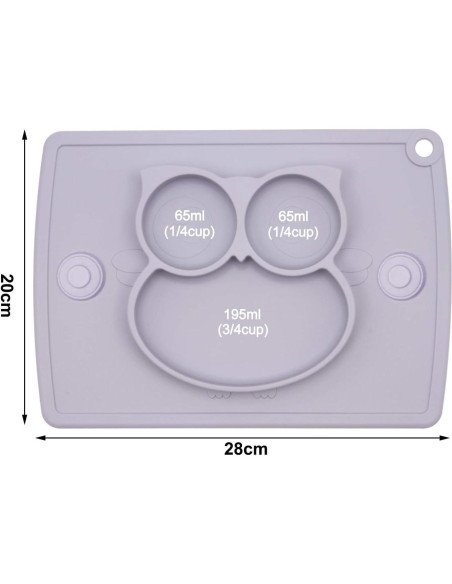 Plato para Niños Qshare de Silicona 28x20 cm Sin BPA