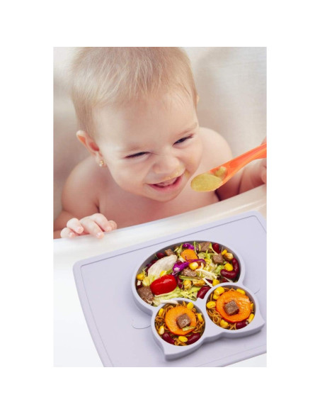 Plato para Niños Qshare de Silicona 28x20 cm Sin BPA