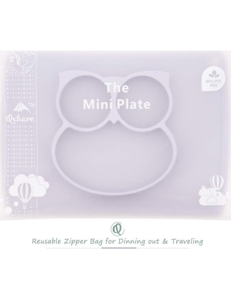 Plato para Niños Qshare de Silicona 28x20 cm Sin BPA