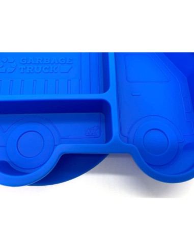 Plato de Succión para Bebés Our Little Cubs - Camión de Basura Azul