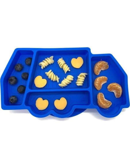 Plato de Succión para Bebés Our Little Cubs - Camión de Basura Azul