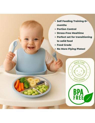 Juego de Alimentación para Bebés TOTS GROUND - Acero Inoxidable