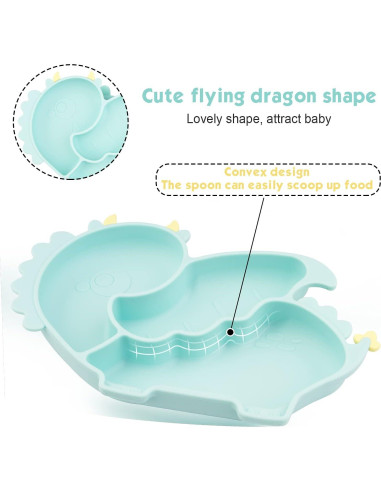 Plato para Niños Qshare de Silicona 28x20 cm Libre de BPA