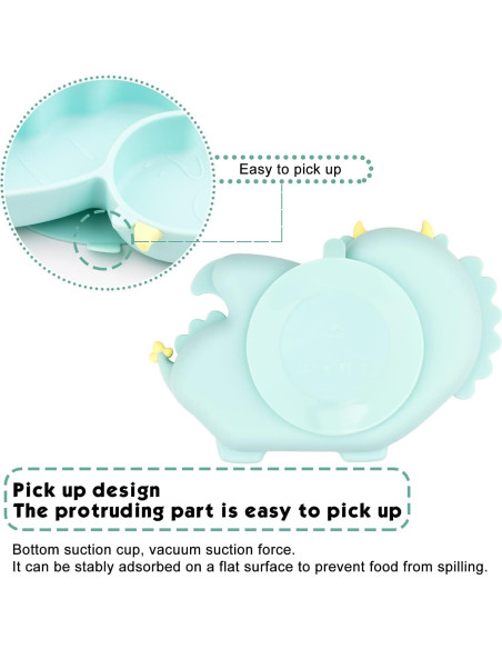 Plato para Niños Qshare de Silicona 28x20 cm Libre de BPA