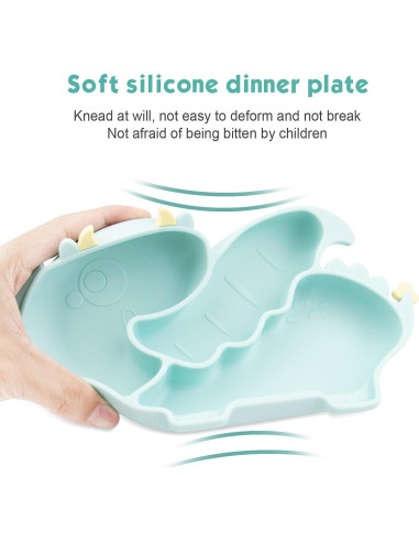 Plato para Niños Qshare de Silicona 28x20 cm Libre de BPA