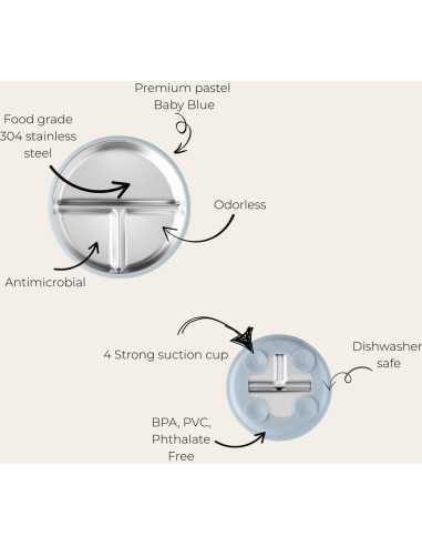 Juego de Alimentación para Bebés TOTS GROUND - Acero Inoxidable