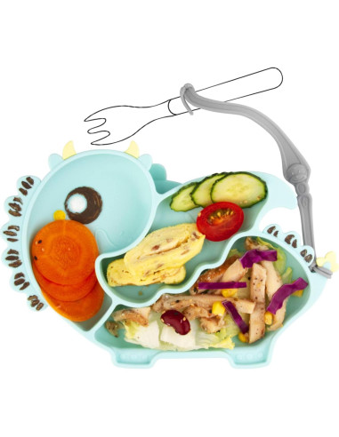 Plato para Niños Qshare de Silicona 28x20 cm Libre de BPA