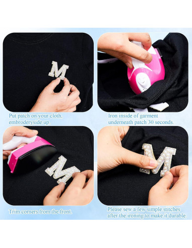 Parches de Letras de Perlas Chuangdi 26 Pcs 4.7 cm Blanco