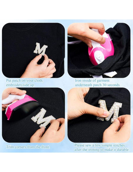 Parches de Letras de Perlas Chuangdi 26 Pcs 4.7 cm Blanco